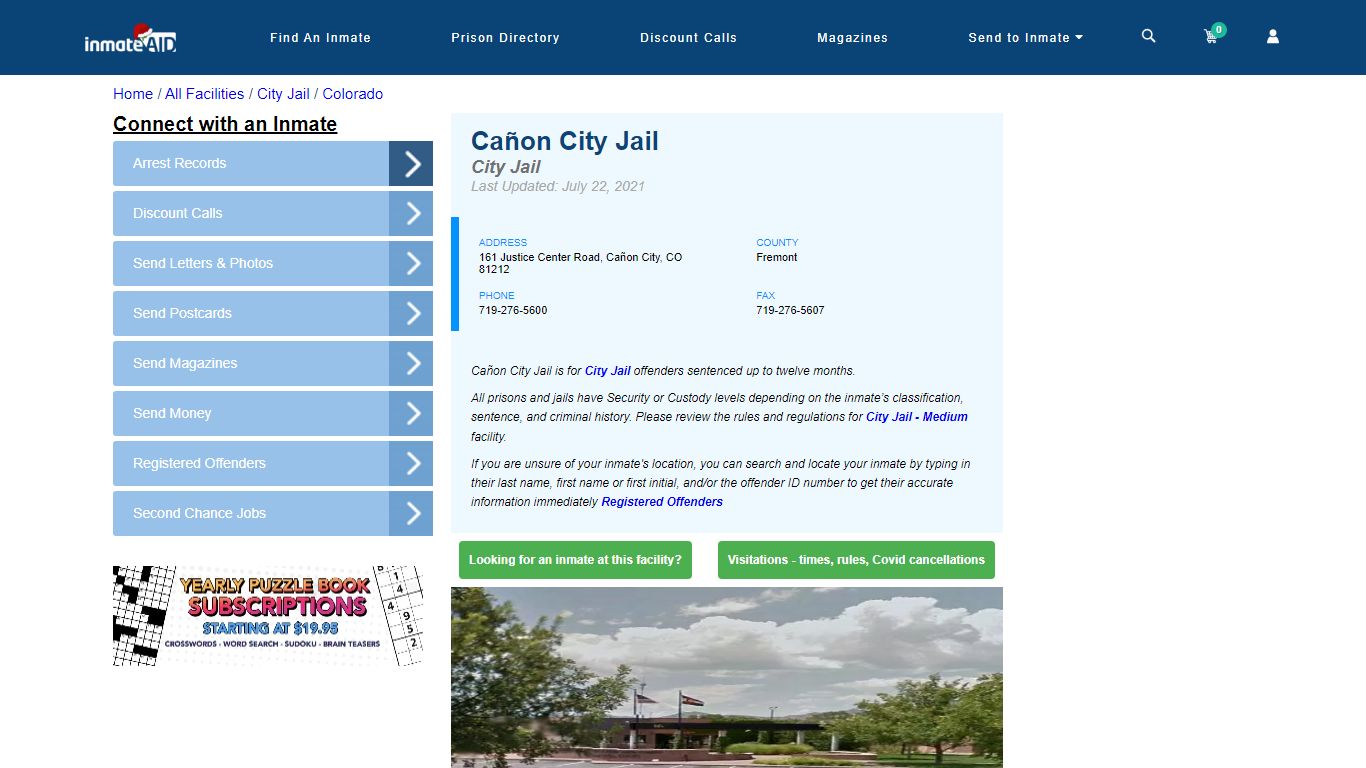 Cañon City Jail | Inmate Locator