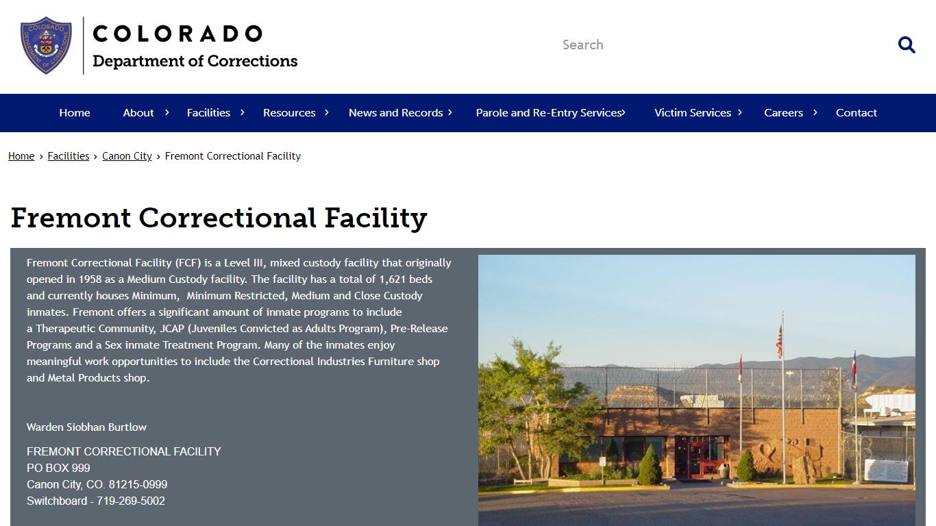 Fremont Correctional Facility | Department of Corrections
